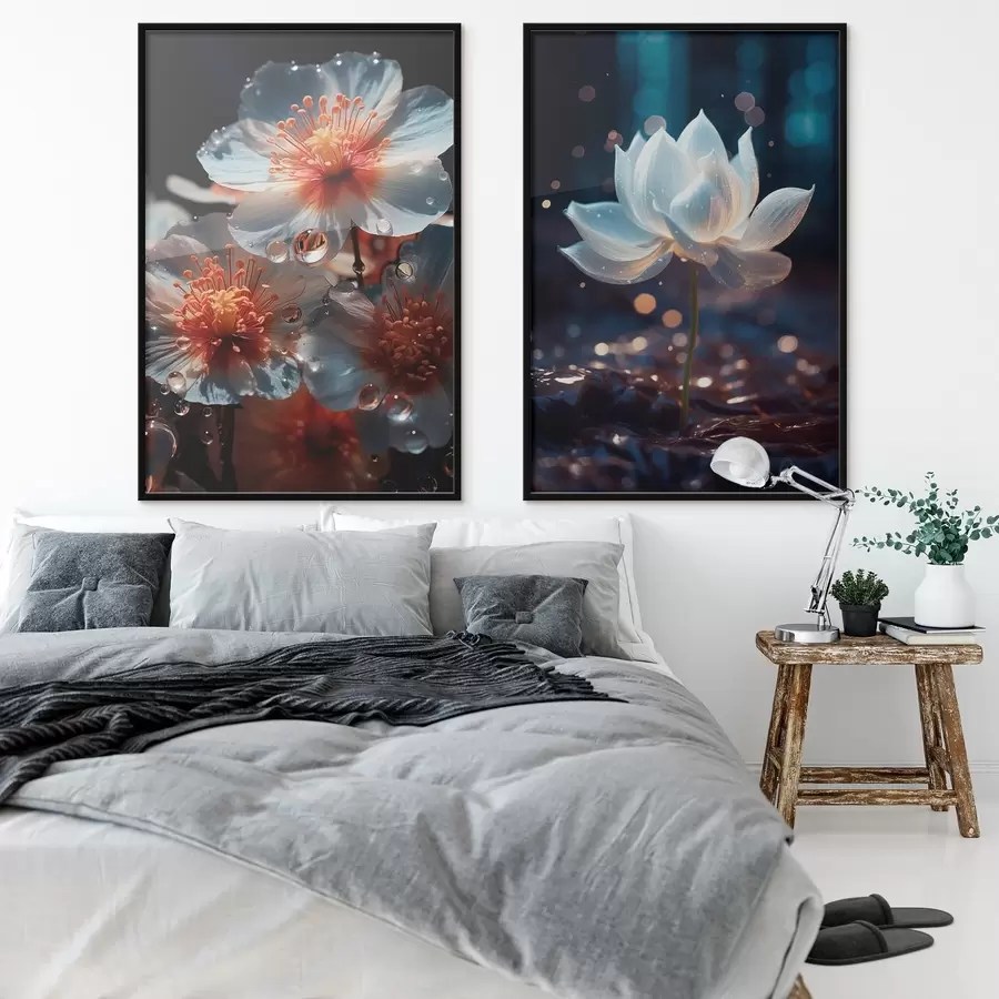 Fototapetes Ūdens ziedi: kompozīcija ar lotosiem d00641