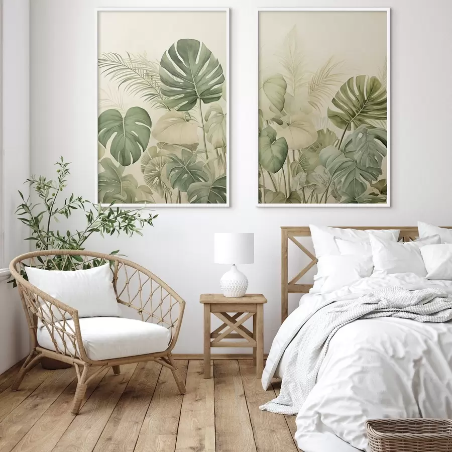 Fototapetes Dažādas tropu lapas d00669