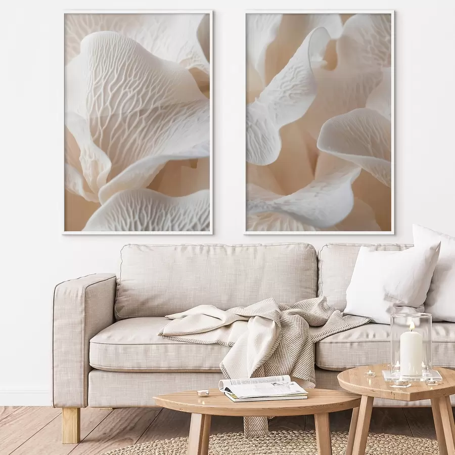 Fototapetes ziedlapiņas ar vēnām smilškrāsā tonī d00697