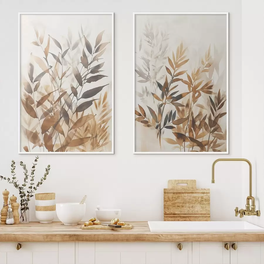 Fototapetes Delikātas lapu zaras d00715