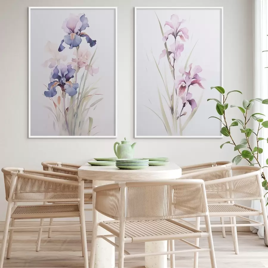 Fototapetes Akvareļu imitācija ar īrisiem d00724