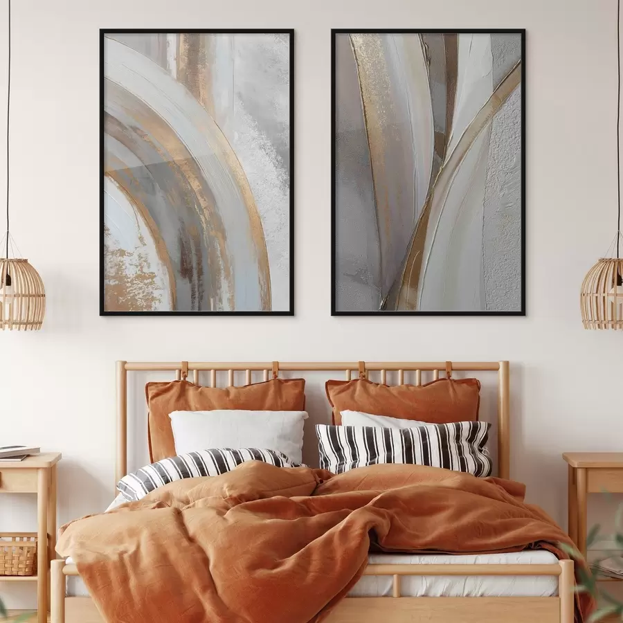 Fototapetes Abstraktas pelēkas un dzeltenas lokas modernā stilā d00749