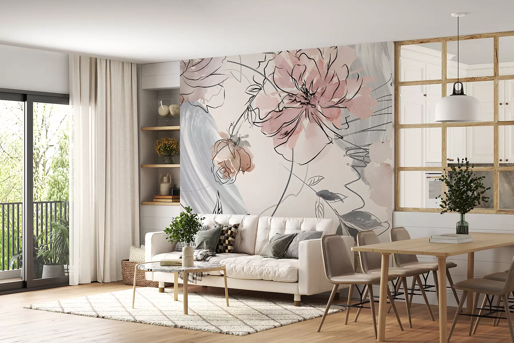 Fototapetes Akvareļu ziedi u71515