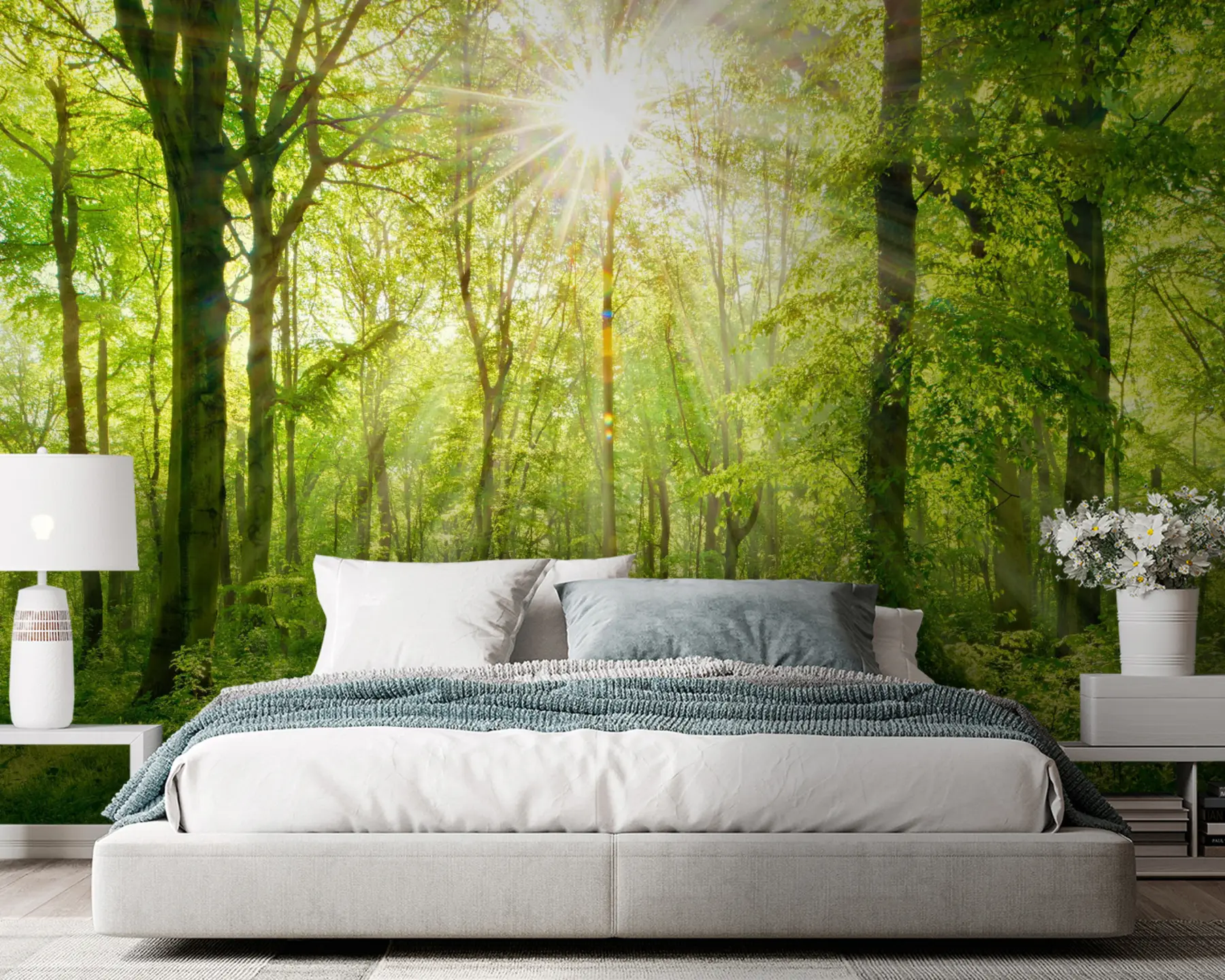 Fototapetes Ceļš saulainā mežā u22252