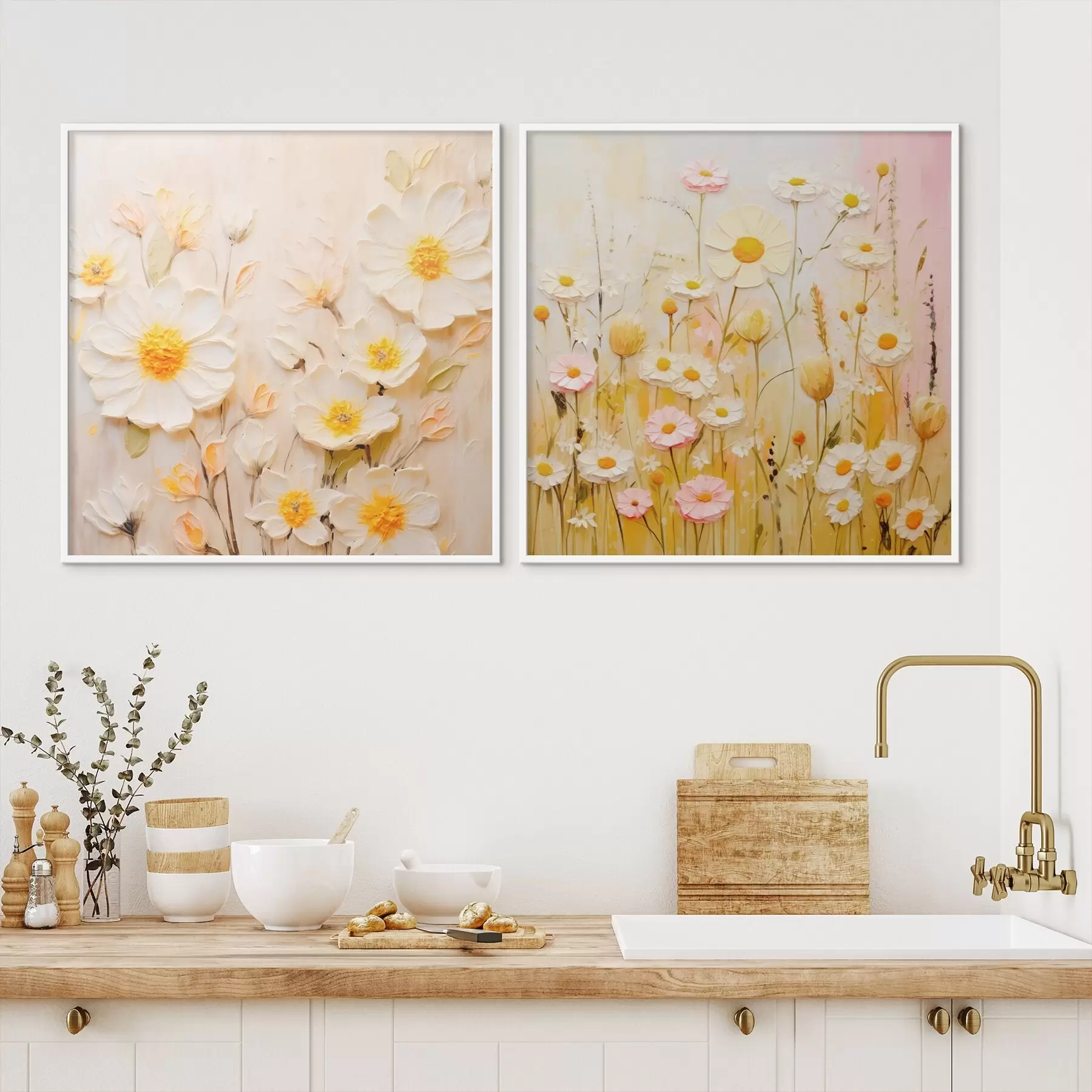 Fototapetes Ziedu pļava eļļas gleznas stilā d00711