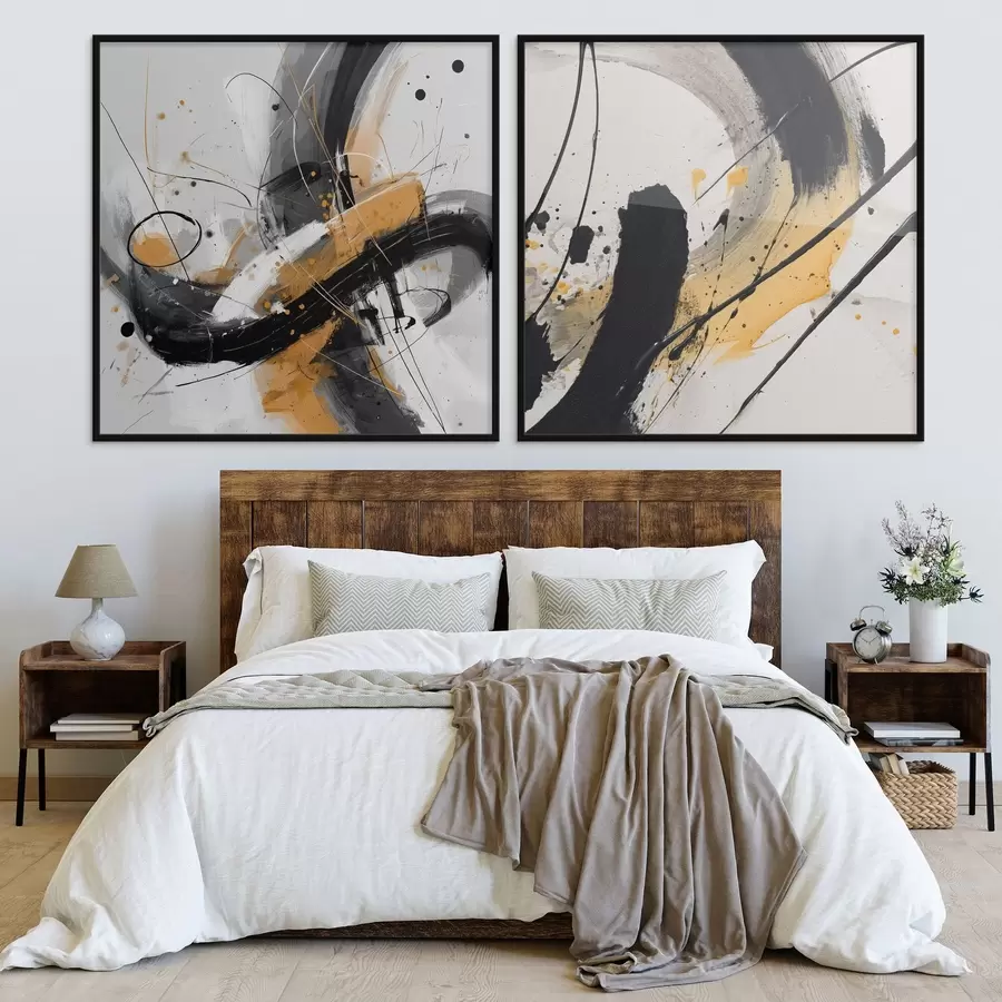 Fototapetes Izteiksme dzeltenos un melnos toņos d00739