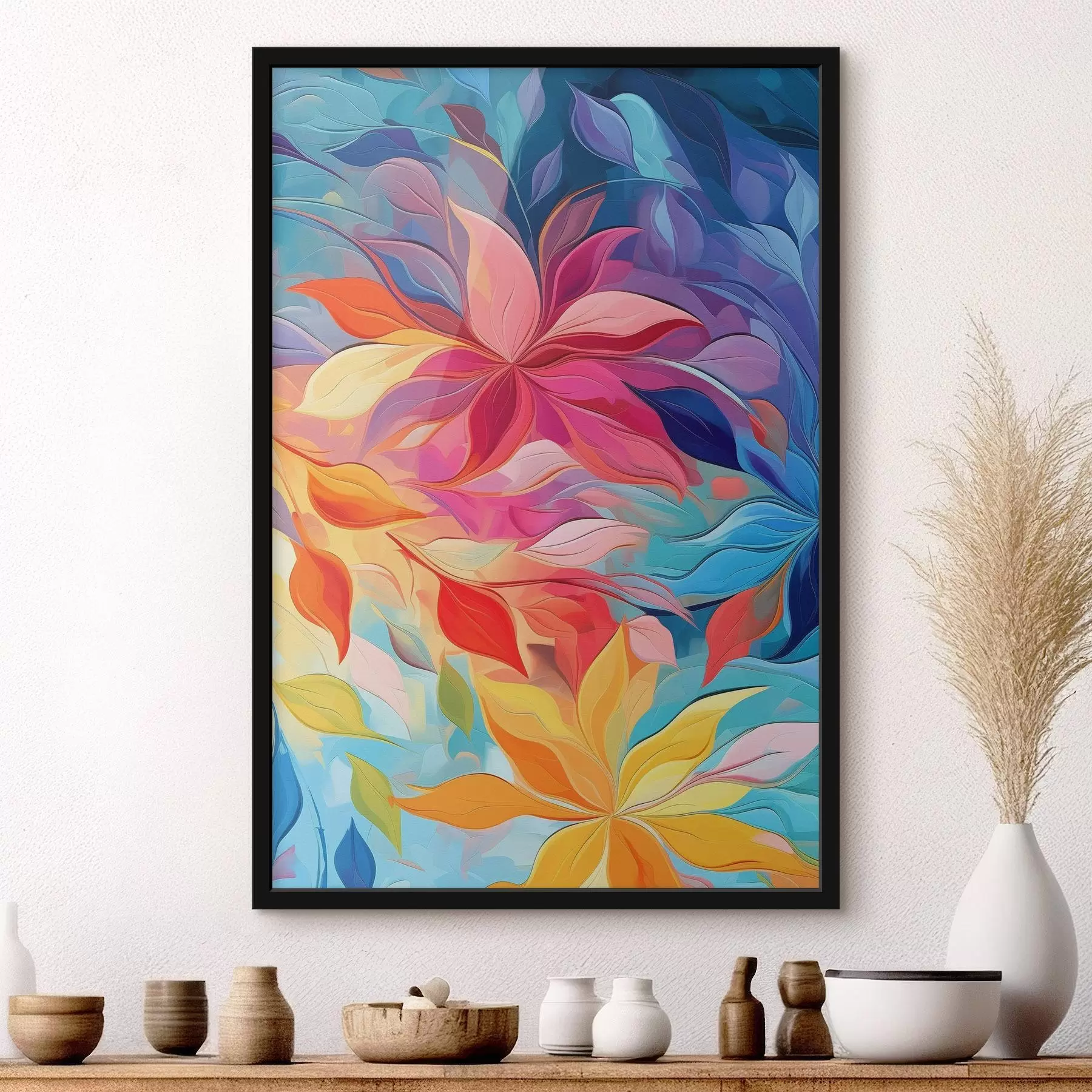 Fototapetes Abstrakta zieda imitācija, eļļas glezna f47446