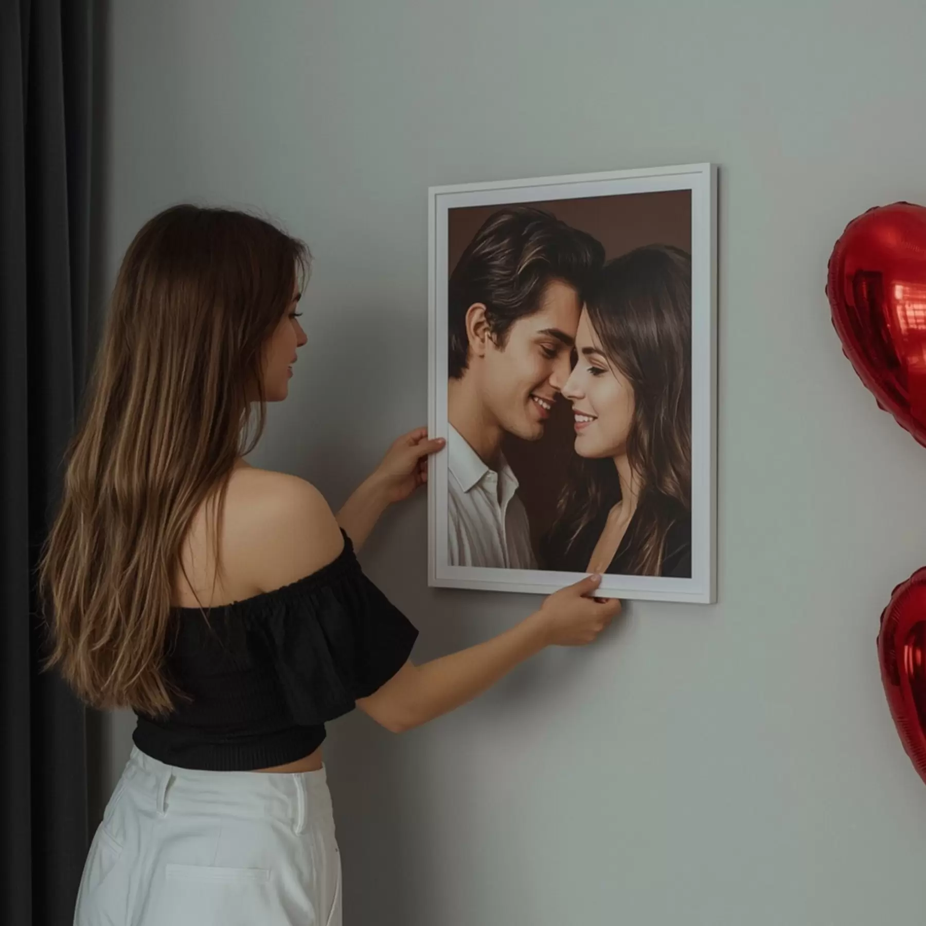 Glezna Dāvana pārim, pamatojoties uz fotogrāfiju uz audekla s47193