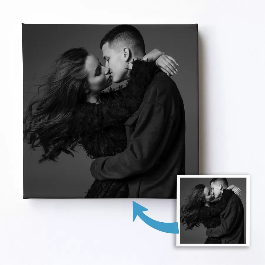 Glezna Romantiska dāvana pārim, pamatojoties uz fotogrāfiju s47206