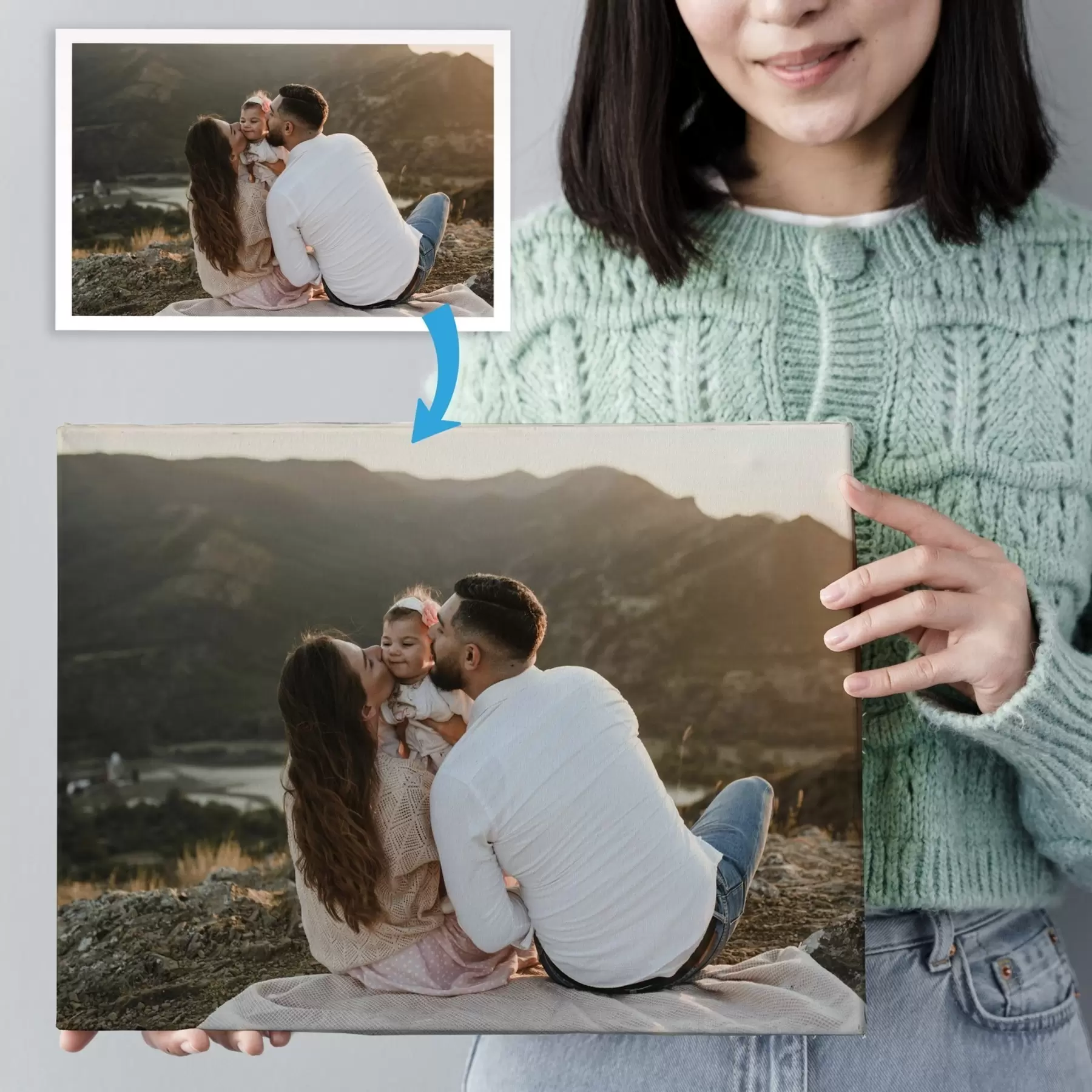 Glezna Romantiska dāvana pārim, pamatojoties uz fotogrāfiju s47210