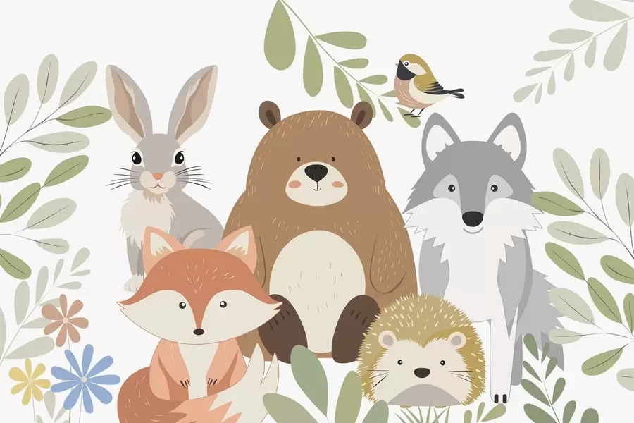 Fototapetes Mīlīgi meža dzīvnieki w05165