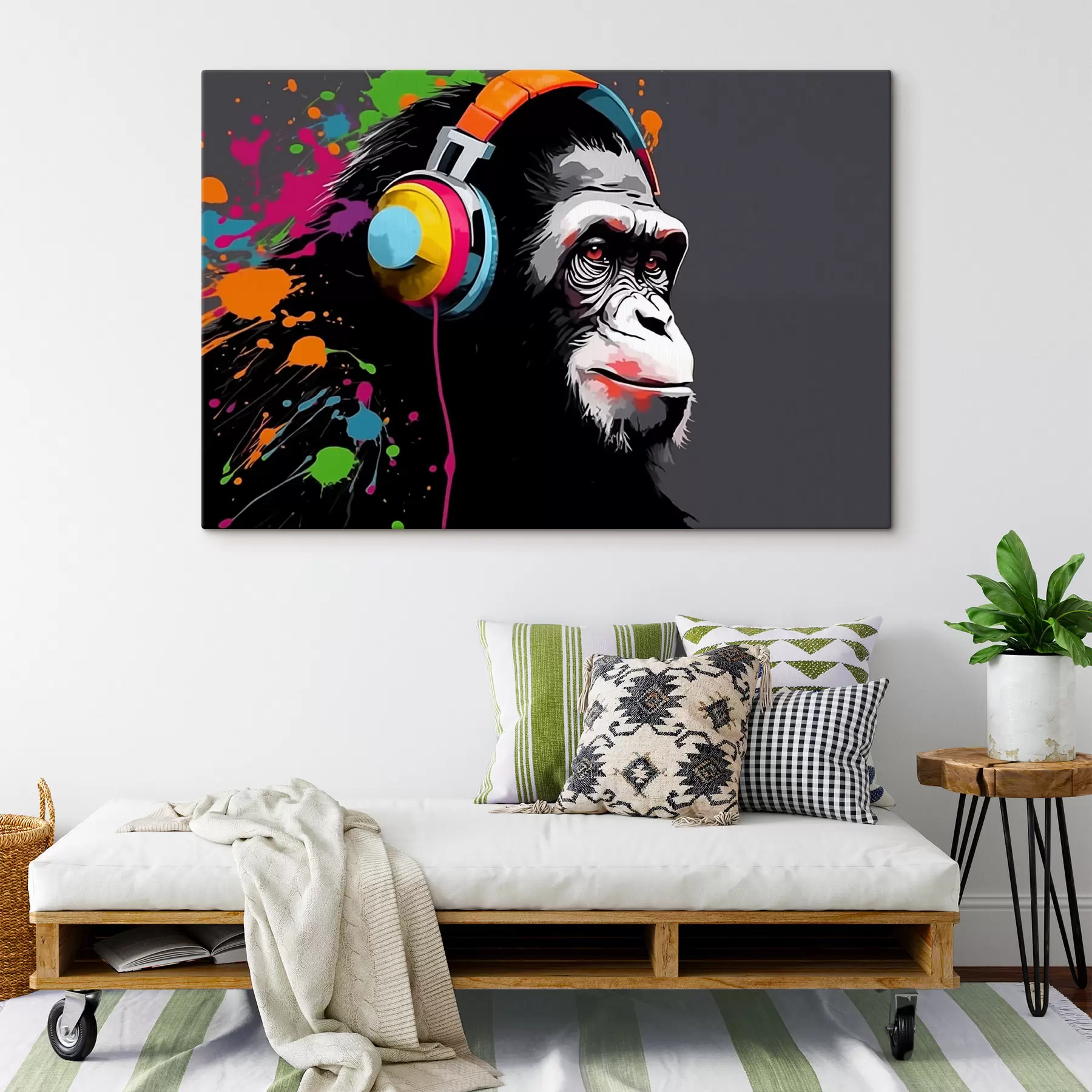 Glezna Pērtiķis ar austiņām s47385