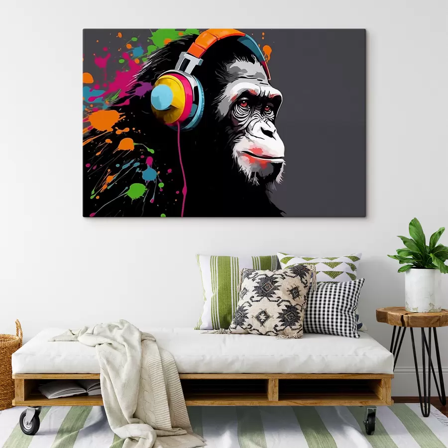 Glezna Pērtiķis ar austiņām s47385