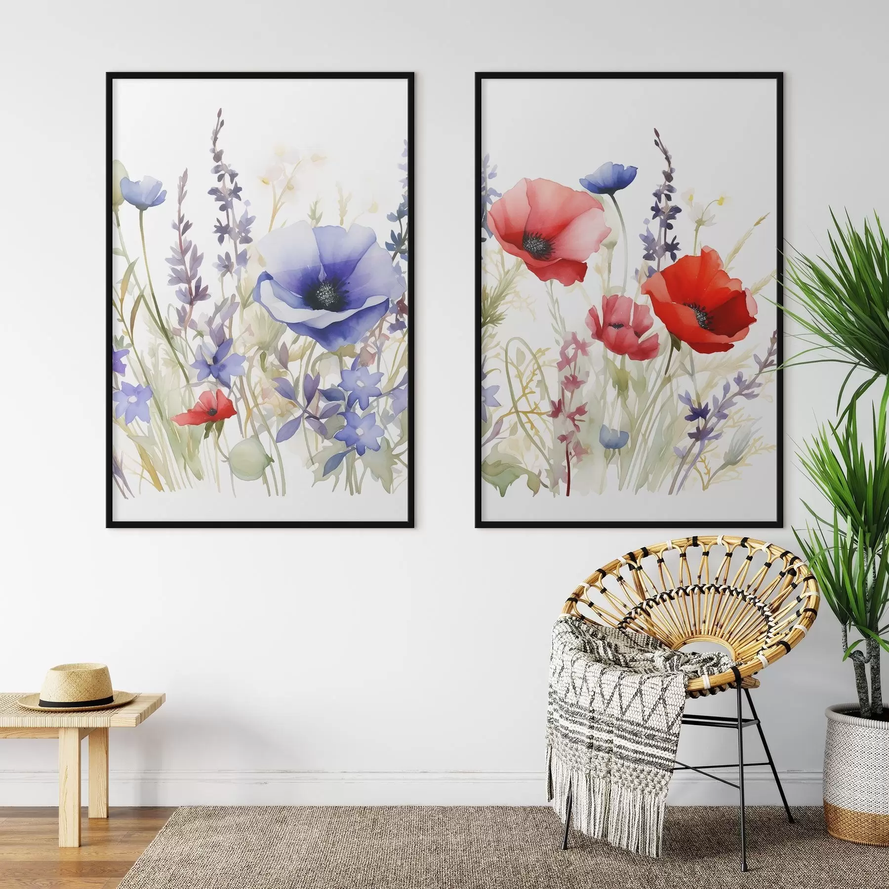 Fototapetes Magones laukā, akvareļa efekts d01067