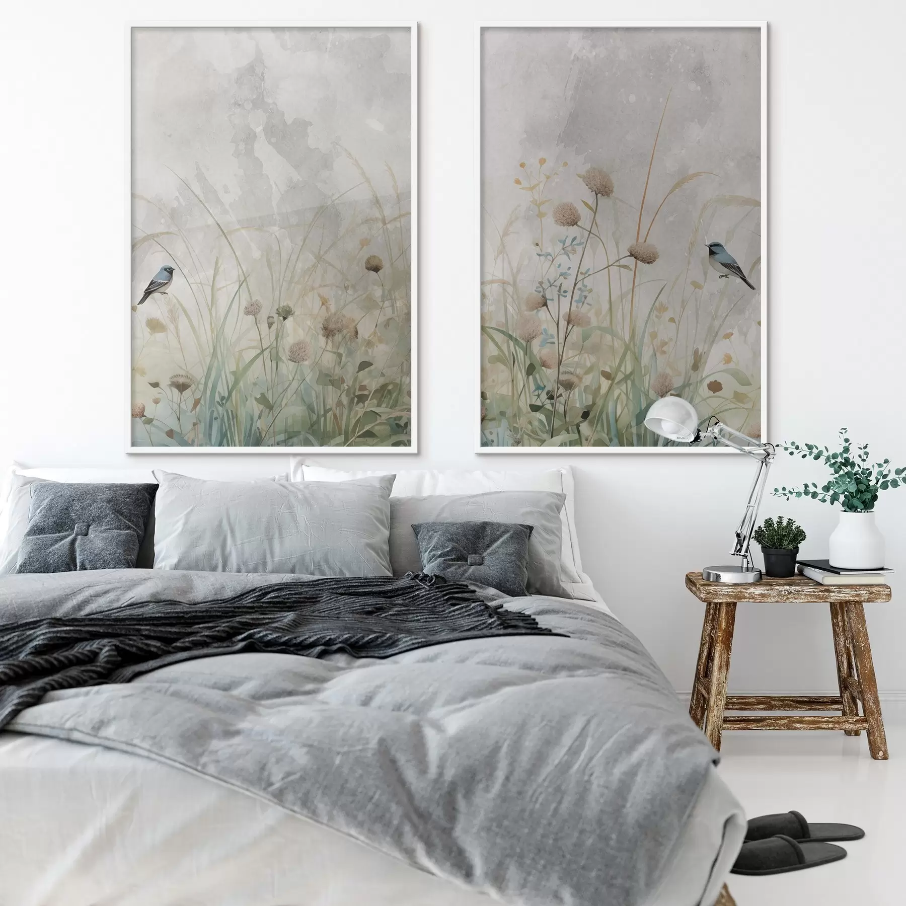 Fototapetes Putni uz savvaļas ziedu fona d01068