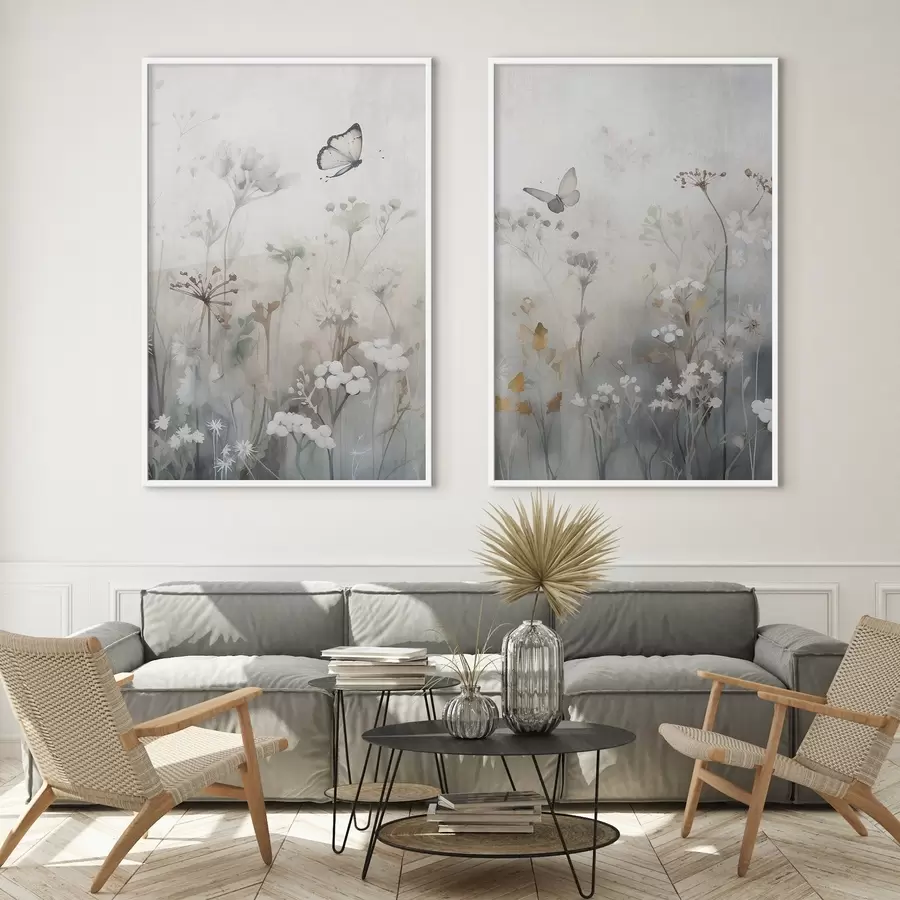 Fototapetes Tauriņi un savvaļas ziedi d01072