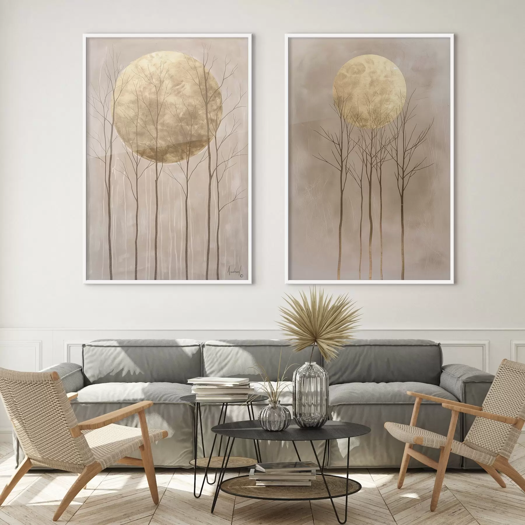 Fototapetes Delikāti koki un aplis d01137