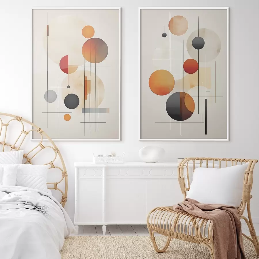 Fototapetes Ģeometriska abstrakcija ar sfērām d01103