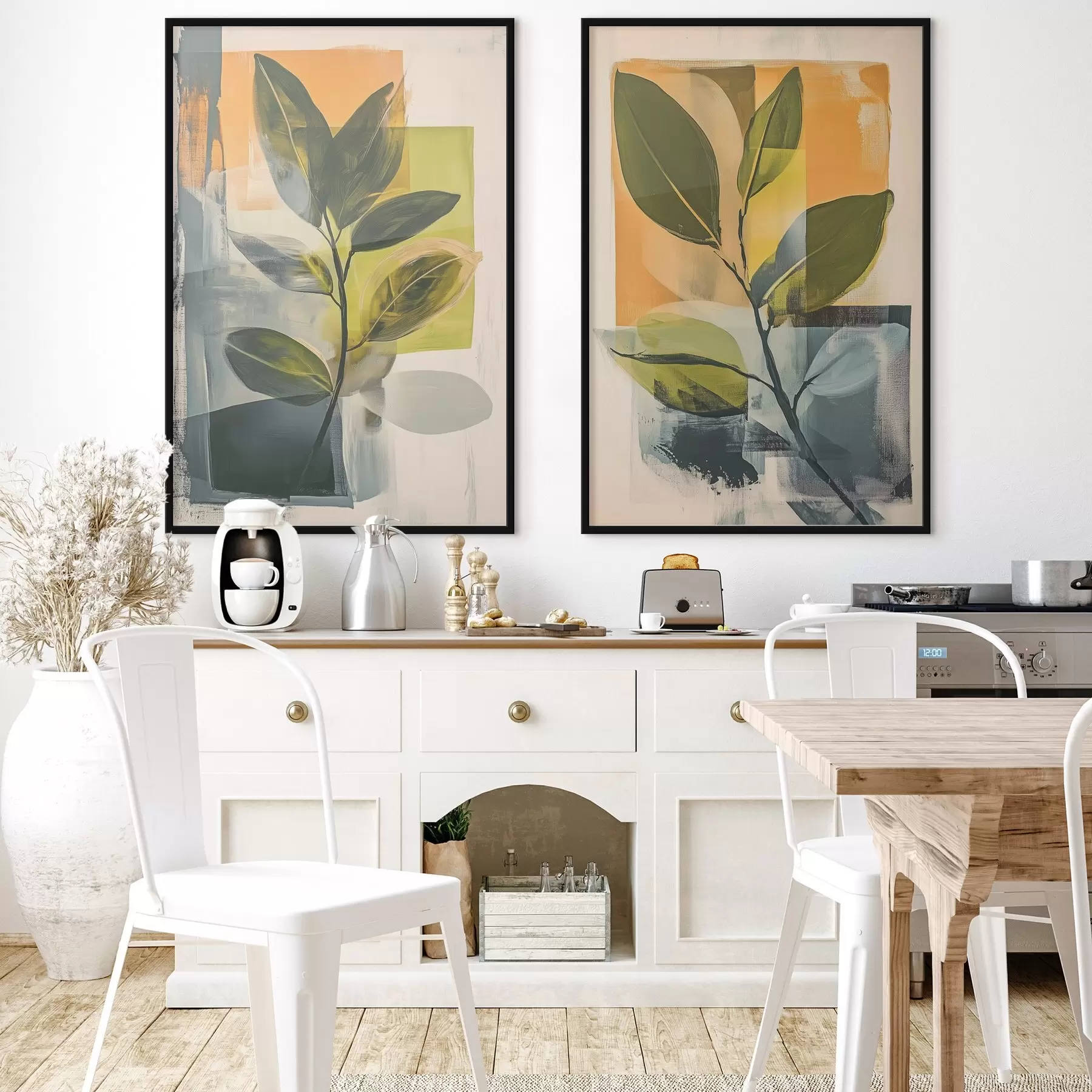 Fototapetes Zari ar lapām uz abstraktā fona d01132