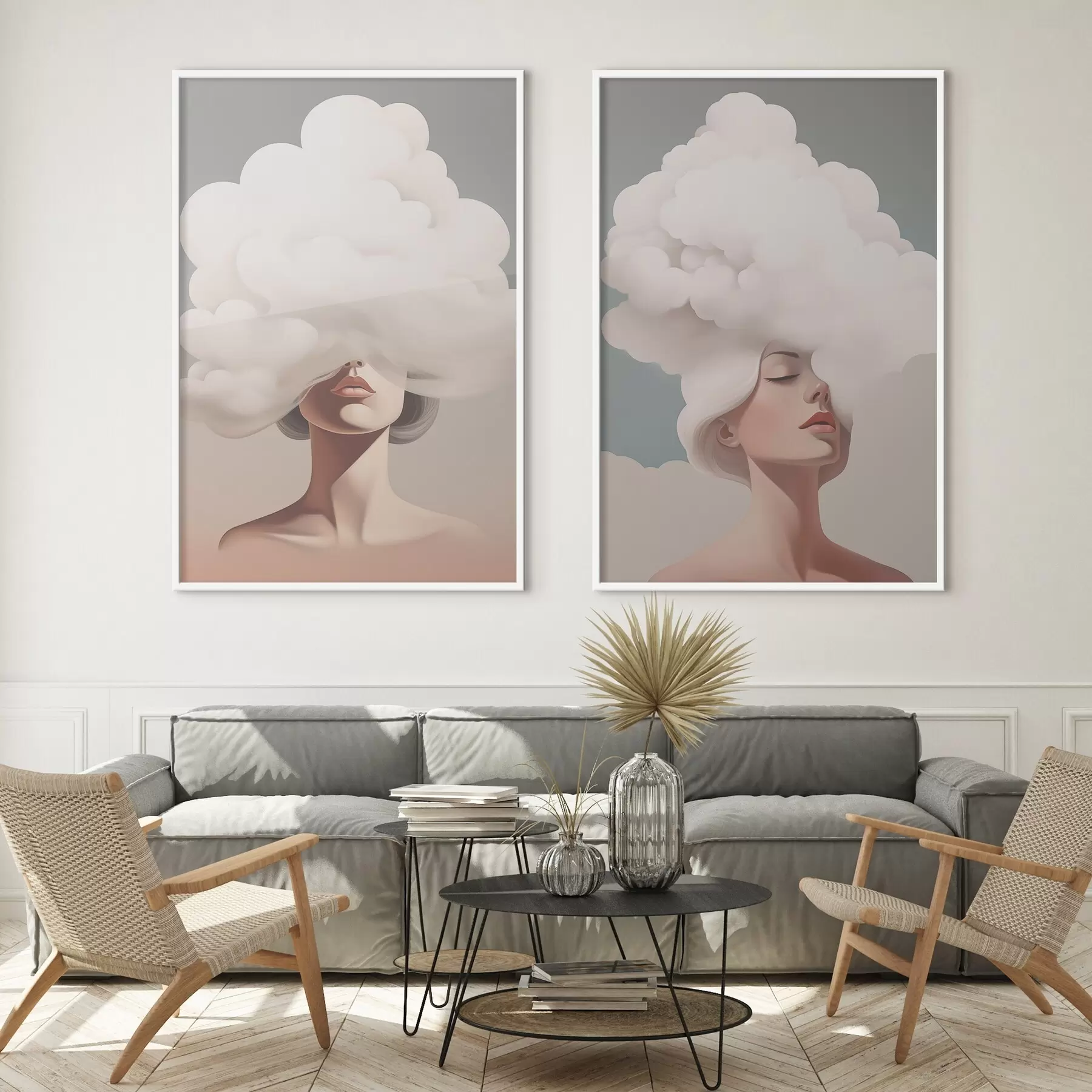 Fototapetes Meitene un mākonis d01186