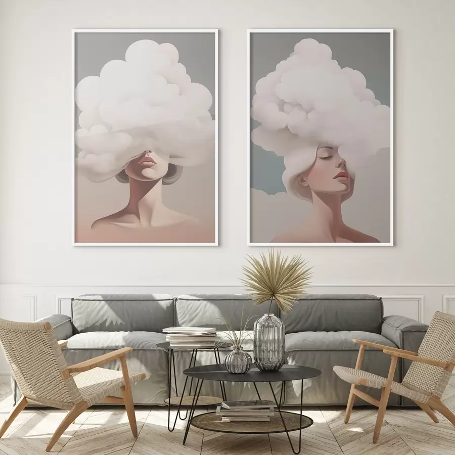 Fototapetes Meitene un mākonis d01186