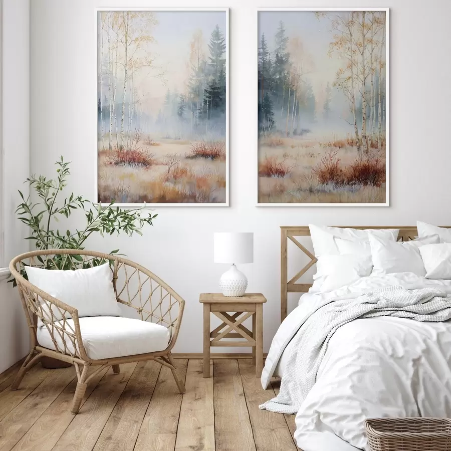 Fototapetes ainava pirmie sala mežā d01174