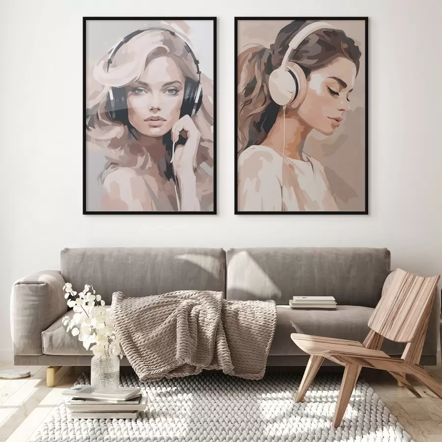 Fototapetes Meitenes ar austiņām portrets d01192