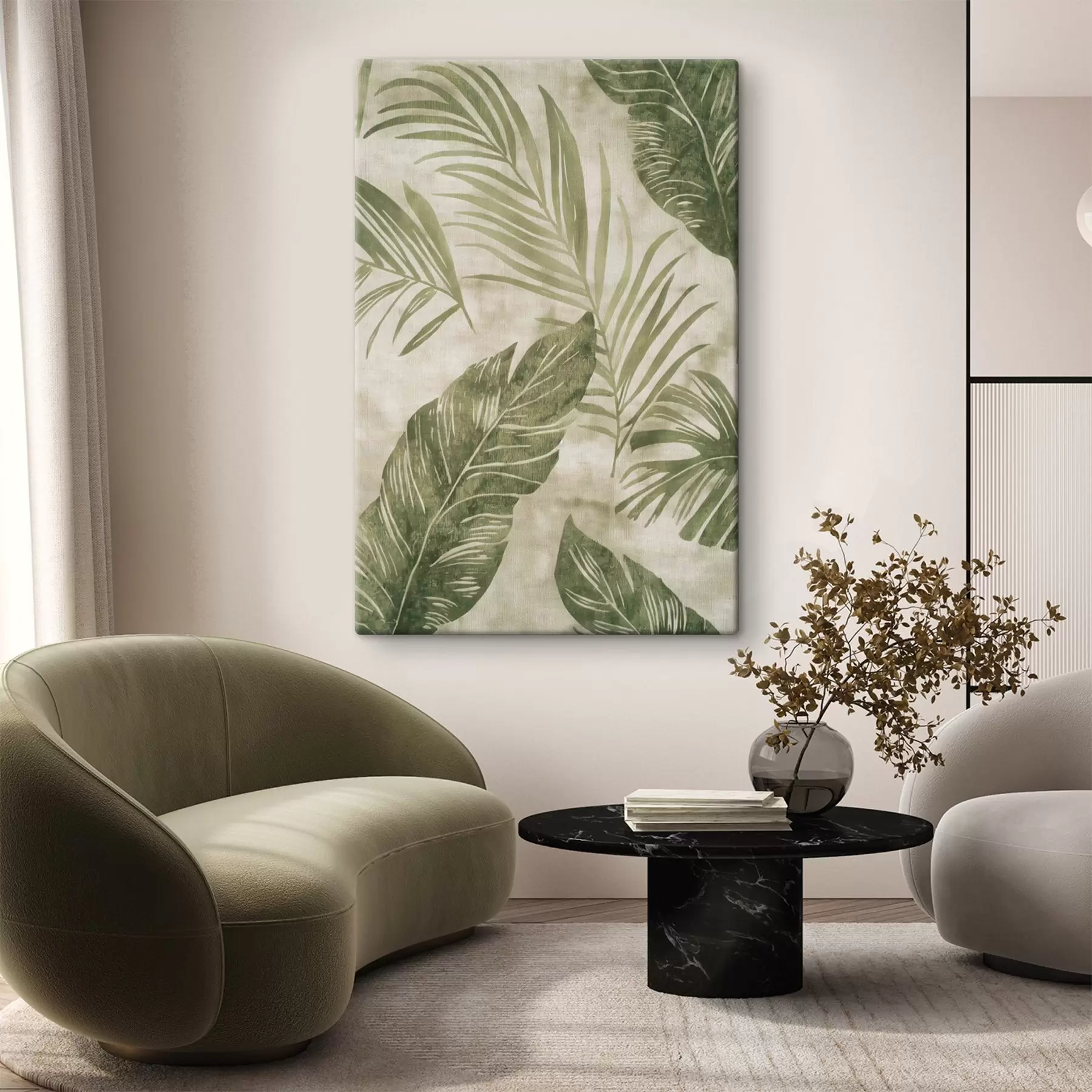 Fototapetes Tropu lapas, novecojušas fona imitācija s47631