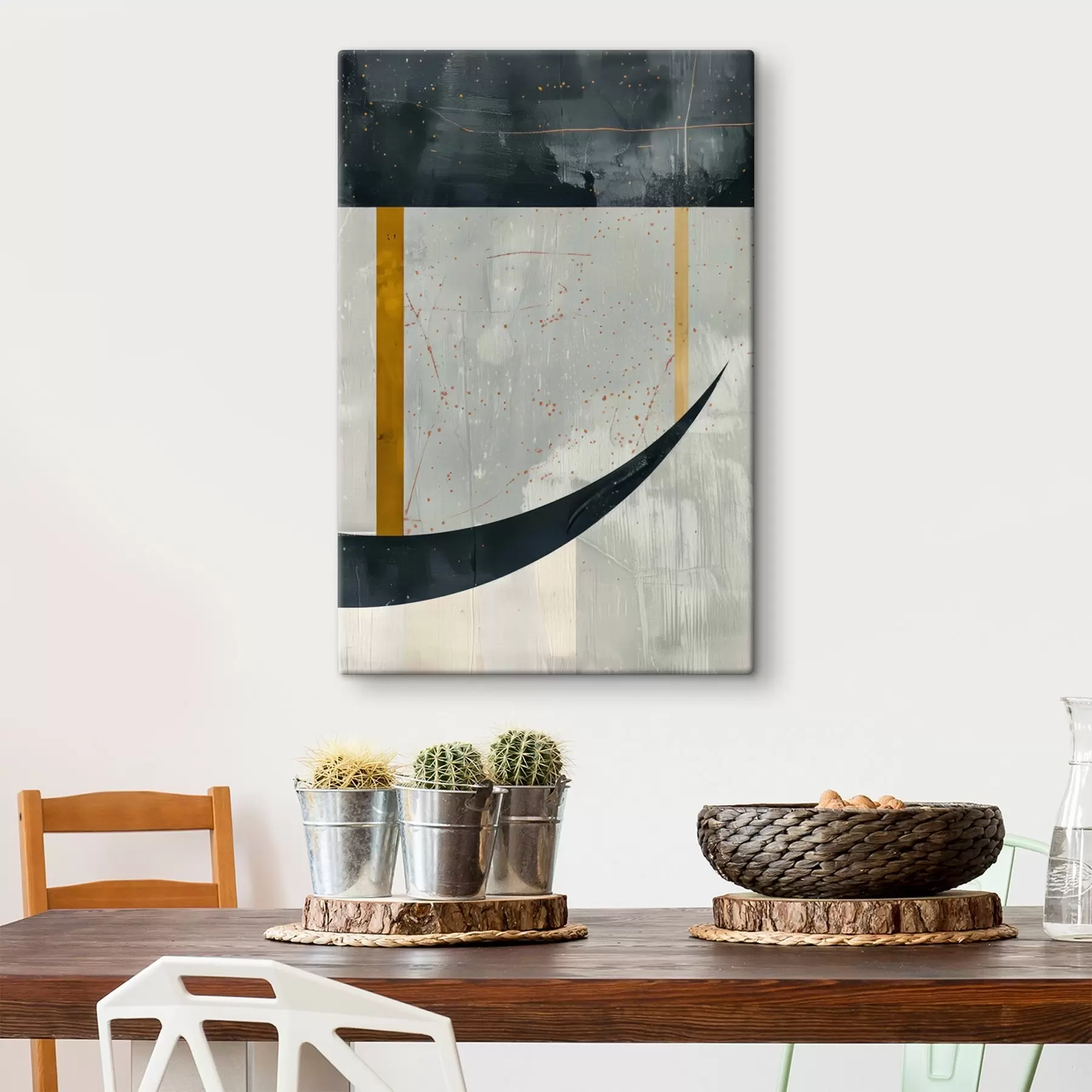 Glezna Ģeometrija, formas uz betona fona s47635