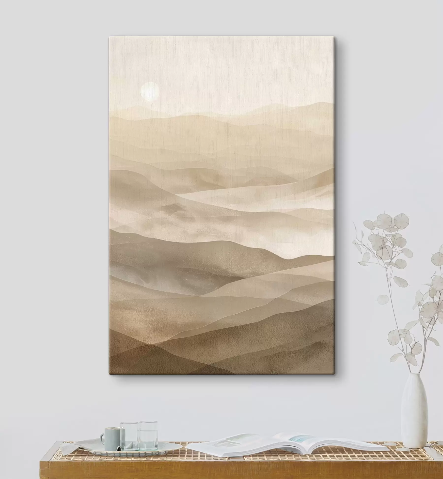 Glezna Kalni gaišos toņos, akvareļa imitācija s47638