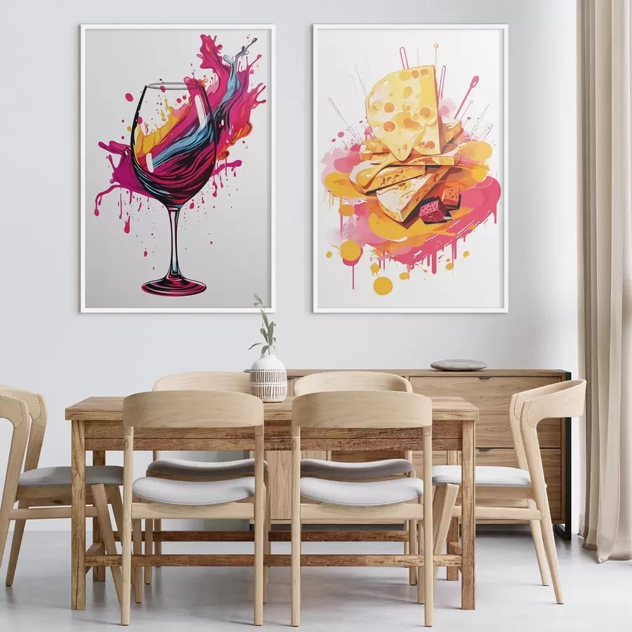 Fototapetes Vīns un siers d00551