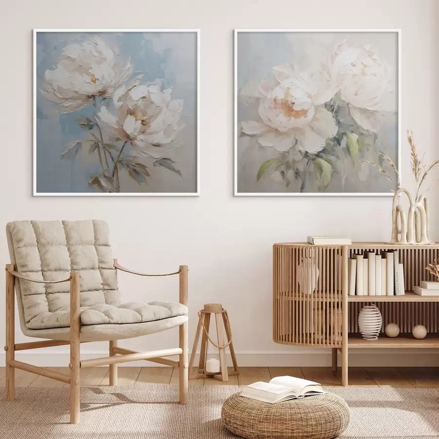 Fototapetes Peoniju imitācijas glezniecība d00665