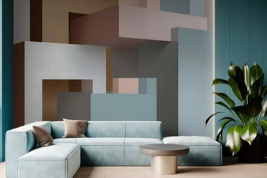 Fototapetes abstrakta ģeometrija 3D stilā w05065