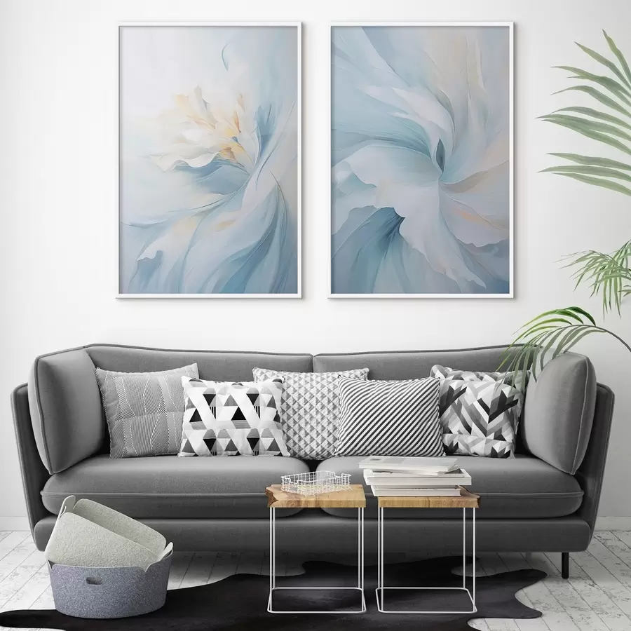 Fototapetes Abstrakti, delikāti, caurspīdīgi ziedlapiņas, kas virpuļo uz iekšu ar maigu apgaismojumu un gleznieciskas faktūras efektu. d01244