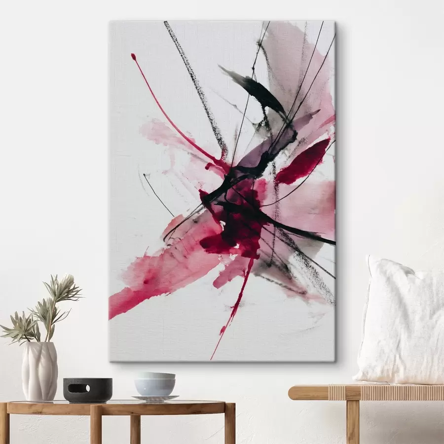 Glezna Mūsdienīga līniju un plankumu kompozīcija akvareļu stilā s46951