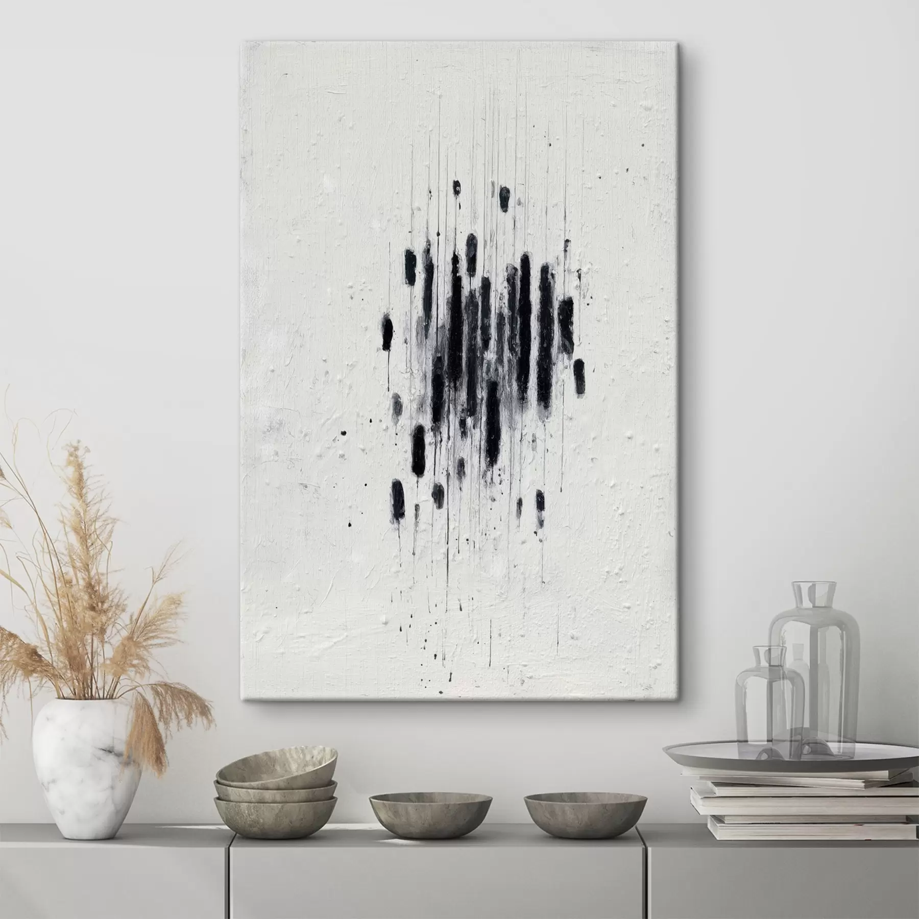 Glezna Minimālisma māksla ar izteiksmīgiem triepieniem un izplūdušām malām modernā glezniecības stilā s46957