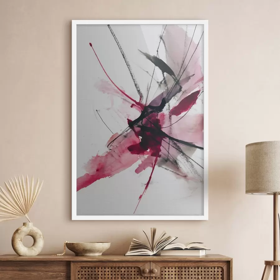 Fototapetes Mūsdienīga līniju un plankumu kompozīcija akvareļu stilā f46951