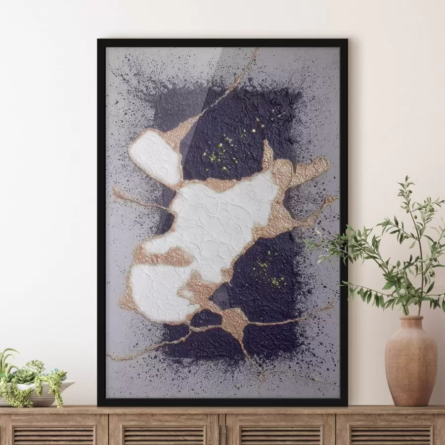 Fototapetes Abstrakts violeta un smilškrāsas toņos ar apjomīgu tekstūras efektu f46952