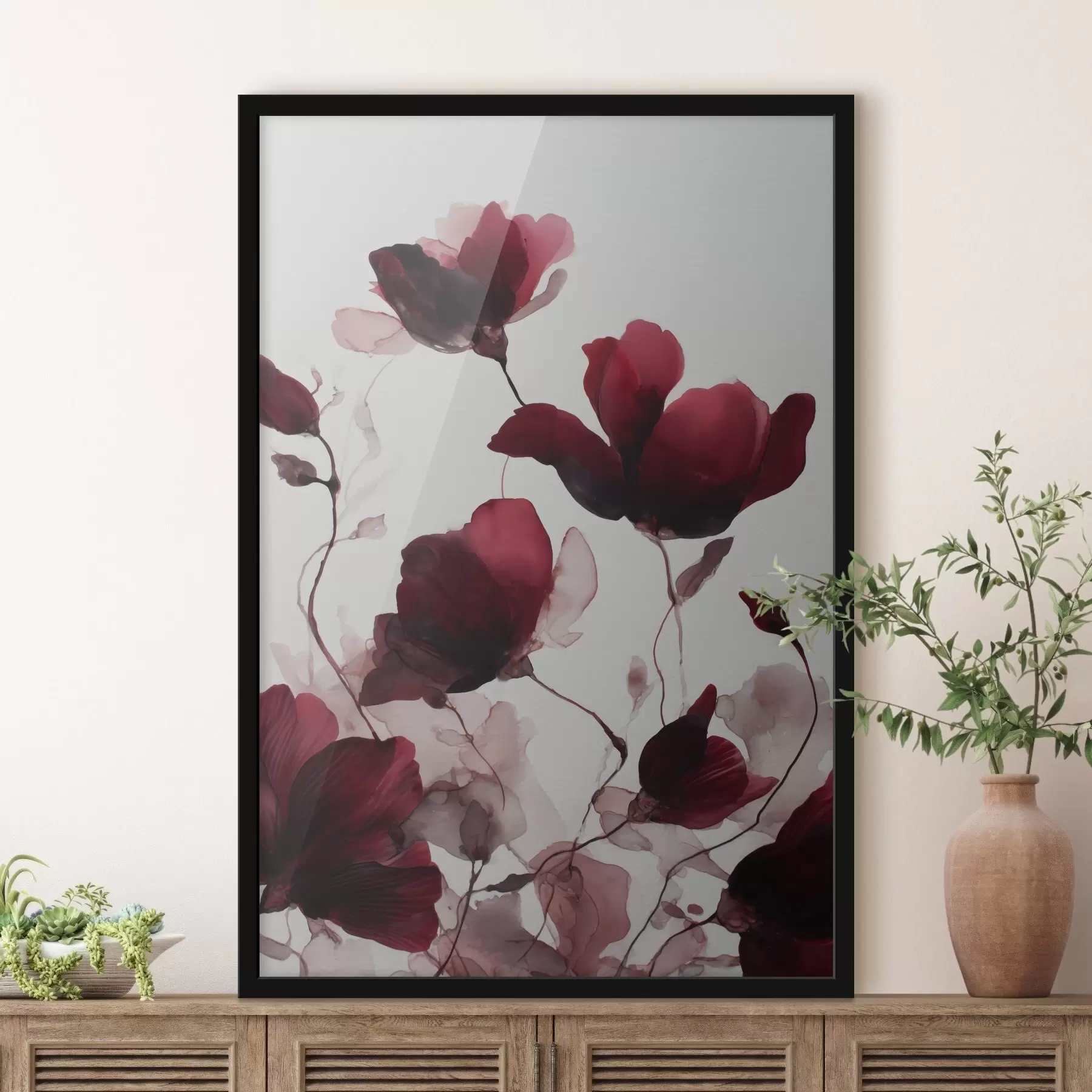 Fototapetes Delikāti magones ar izplūdušu efektu akvareļu harmonijas stilā f46962