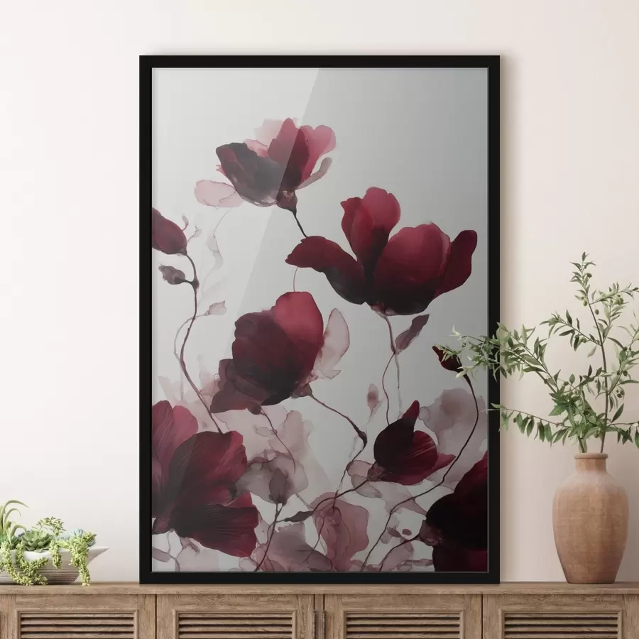 Fototapetes Delikāti magones ar izplūdušu efektu akvareļu harmonijas stilā f46962