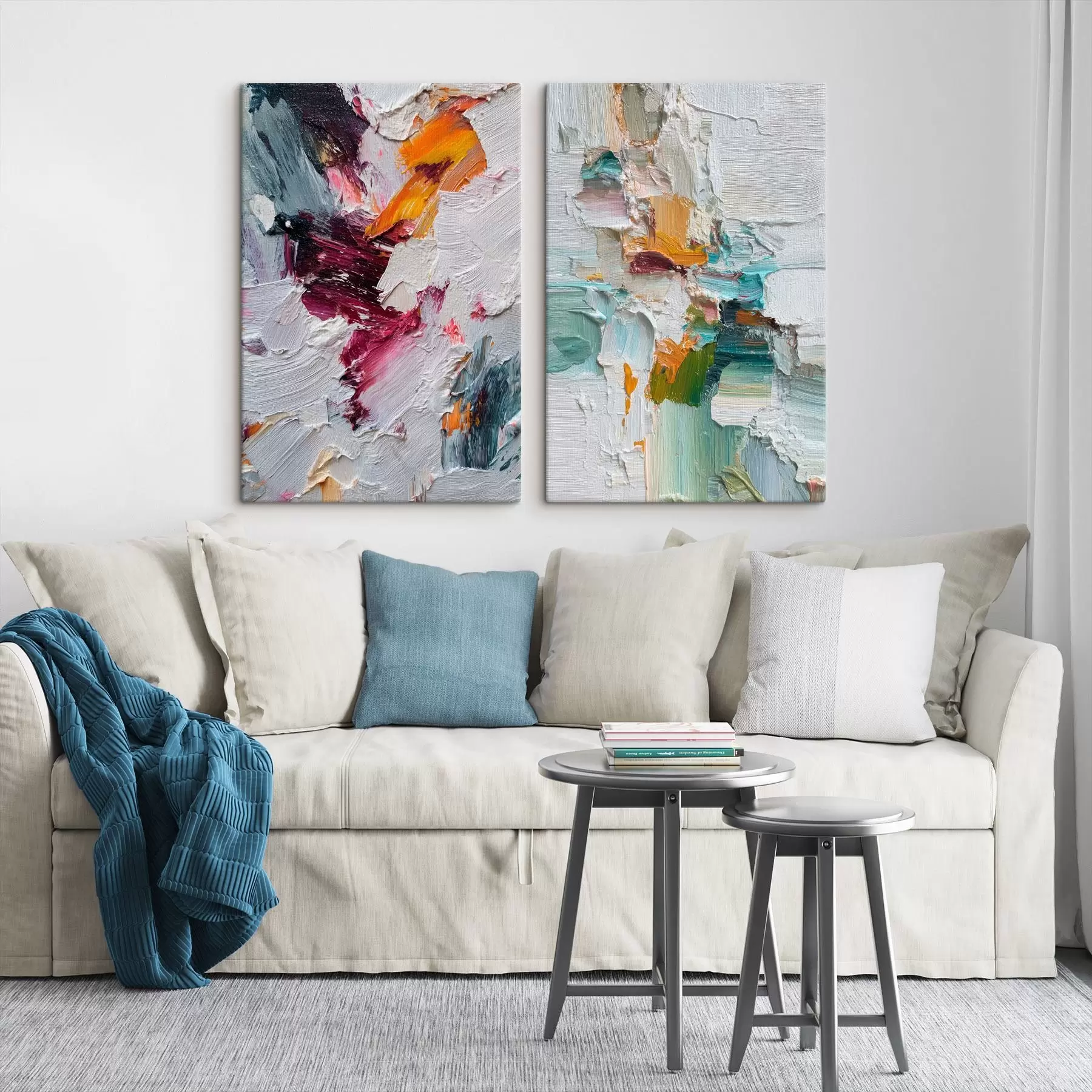 Glezna Krāsains abstrakts ar rupjiem triepieniem modernā stilā m01098