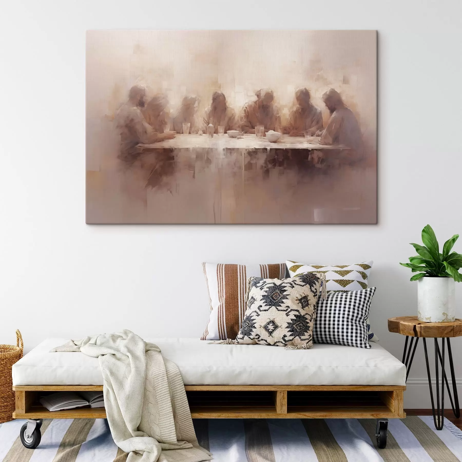 Glezna Vakariņas pie liela galda s47671