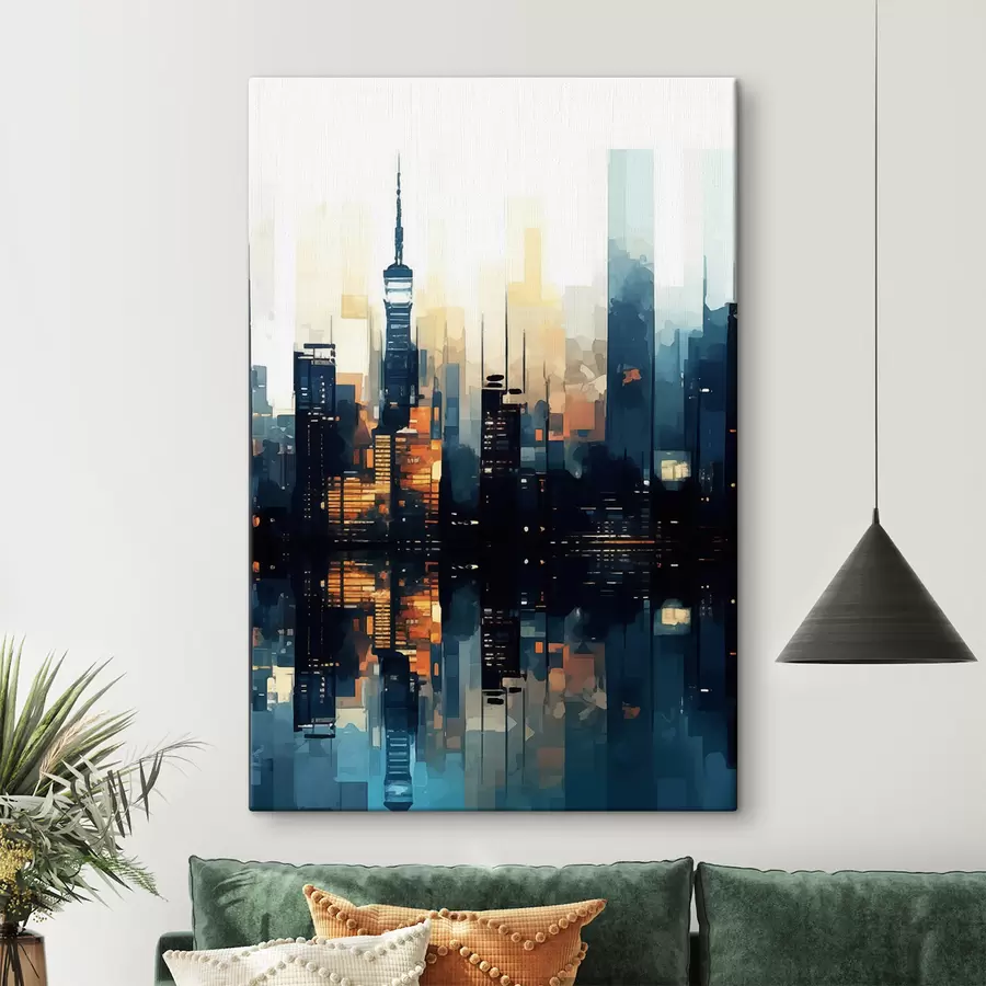 Glezna Vakara saulriets lielpilsētā s47677