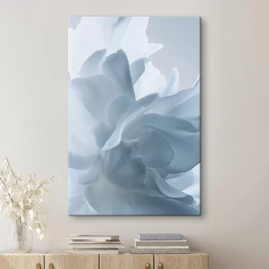 Glezna maigi ziedlapiņas zilos toņos s47691