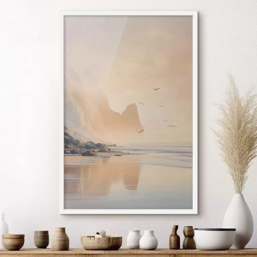 Fototapetes ocean dawn pret kalnu fonu f47689