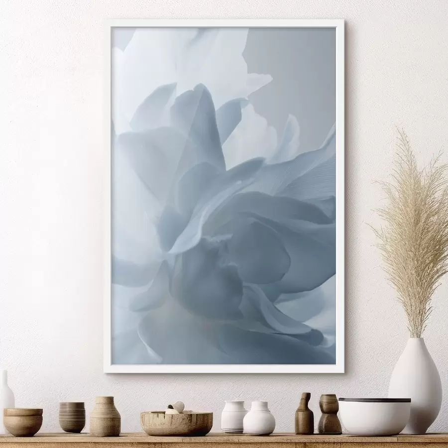 Fototapetes maigi ziedlapiņas zilos toņos f47691