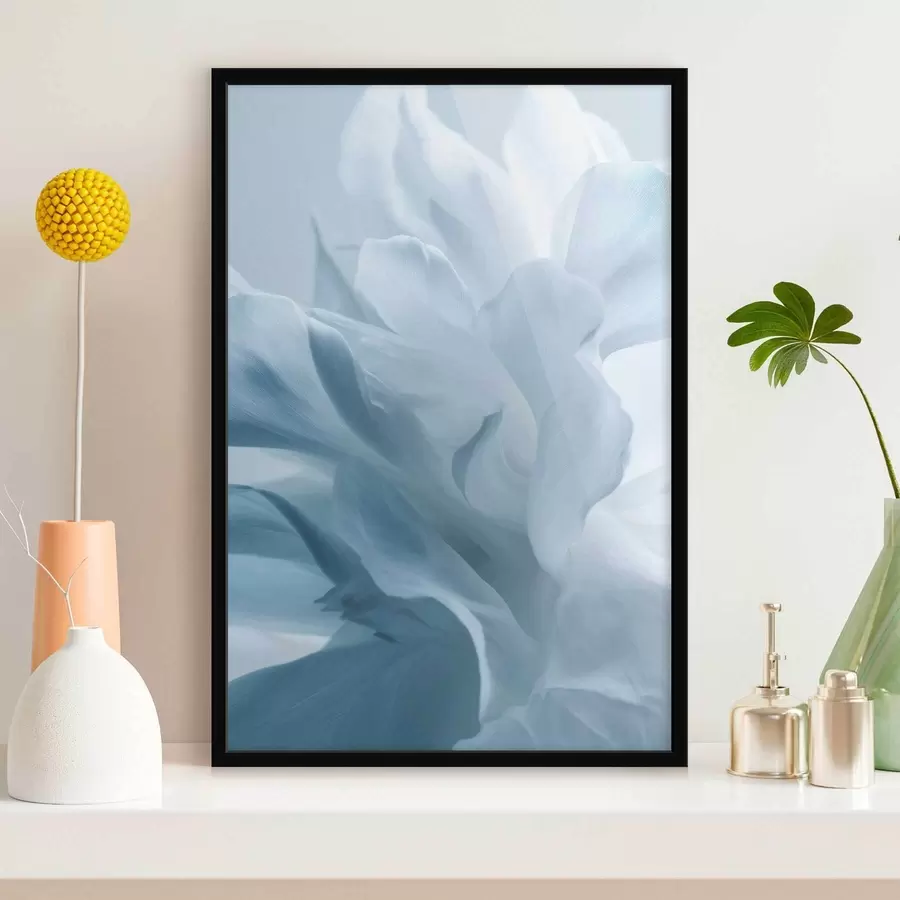 Fototapetes maigi ziedlapiņas zilos toņos f47692