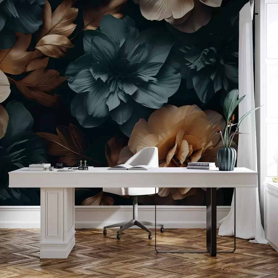 Fototapetes Tumšs ziedošs dārzs w05007