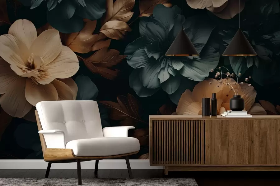 Fototapetes Tumšs ziedošs dārzs w05007