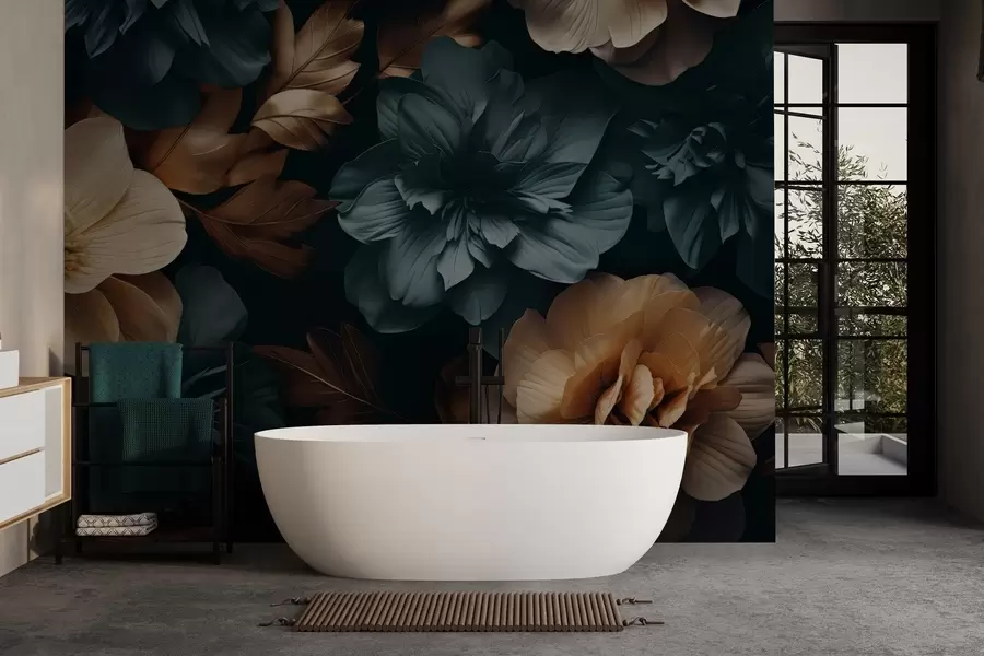 Fototapetes Tumšs ziedošs dārzs w05007